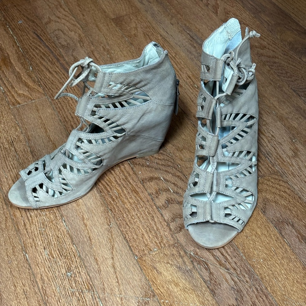 Dolce Vita Taupe Wedge Sandals